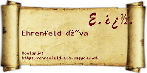 Ehrenfeld Éva névjegykártya